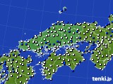 2018年11月22日の中国地方のアメダス(風向・風速)