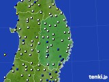 2018年11月23日の岩手県のアメダス(風向・風速)