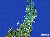 2018年11月24日の東北地方のアメダス(気温)