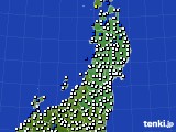 2018年11月27日の東北地方のアメダス(風向・風速)