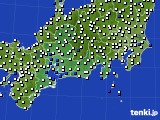 2018年11月29日の東海地方のアメダス(風向・風速)