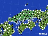 中国地方のアメダス実況(風向・風速)(2018年12月01日)