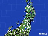 東北地方のアメダス実況(風向・風速)(2018年12月09日)