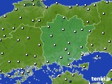 2018年12月09日の岡山県のアメダス(風向・風速)