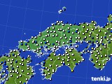 2018年12月12日の中国地方のアメダス(風向・風速)