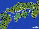 四国地方のアメダス実況(日照時間)(2018年12月13日)
