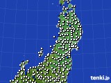 東北地方のアメダス実況(風向・風速)(2018年12月16日)