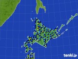 北海道地方のアメダス実況(積雪深)(2018年12月18日)