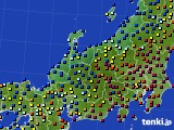 2018年12月18日の北陸地方のアメダス(日照時間)