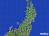 東北地方のアメダス実況(風向・風速)(2018年12月18日)