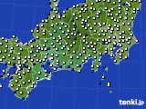 東海地方のアメダス実況(風向・風速)(2018年12月18日)