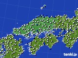 中国地方のアメダス実況(風向・風速)(2018年12月18日)