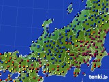 2018年12月19日の北陸地方のアメダス(日照時間)