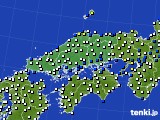 中国地方のアメダス実況(風向・風速)(2018年12月19日)