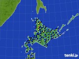 北海道地方のアメダス実況(積雪深)(2018年12月20日)