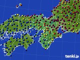 近畿地方のアメダス実況(日照時間)(2018年12月21日)