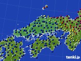 2018年12月21日の中国地方のアメダス(日照時間)