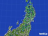 東北地方のアメダス実況(気温)(2018年12月21日)