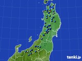 東北地方のアメダス実況(積雪深)(2018年12月24日)