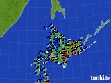 2018年12月24日の北海道地方のアメダス(日照時間)