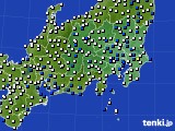 関東・甲信地方のアメダス実況(風向・風速)(2018年12月24日)