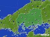 広島県のアメダス実況(風向・風速)(2018年12月27日)
