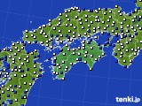 四国地方のアメダス実況(風向・風速)(2018年12月28日)