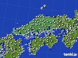 中国地方のアメダス実況(風向・風速)(2018年12月29日)