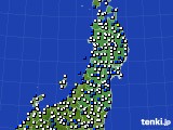 東北地方のアメダス実況(風向・風速)(2018年12月30日)