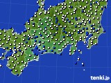 2018年12月30日の東海地方のアメダス(風向・風速)