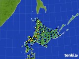 北海道地方のアメダス実況(積雪深)(2018年12月31日)