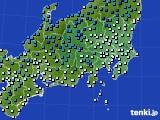 関東・甲信地方のアメダス実況(気温)(2018年12月31日)