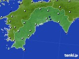 2018年12月31日の高知県のアメダス(風向・風速)