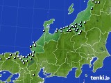 北陸地方のアメダス実況(降水量)(2019年01月02日)