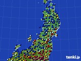 東北地方のアメダス実況(日照時間)(2019年01月02日)