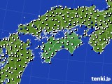 四国地方のアメダス実況(風向・風速)(2019年01月03日)