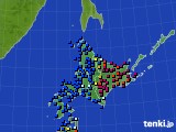 北海道地方のアメダス実況(日照時間)(2019年01月04日)