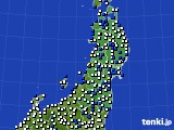 東北地方のアメダス実況(風向・風速)(2019年01月05日)