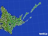 2019年01月05日の道東のアメダス(風向・風速)