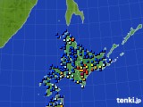 北海道地方のアメダス実況(日照時間)(2019年01月06日)