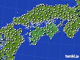 四国地方のアメダス実況(風向・風速)(2019年01月06日)