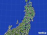 東北地方のアメダス実況(風向・風速)(2019年01月07日)