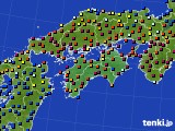 四国地方のアメダス実況(日照時間)(2019年01月08日)