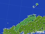 島根県のアメダス実況(風向・風速)(2019年01月08日)