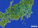 関東・甲信地方のアメダス実況(気温)(2019年01月10日)