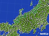 北陸地方のアメダス実況(風向・風速)(2019年01月10日)