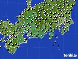 東海地方のアメダス実況(風向・風速)(2019年01月10日)