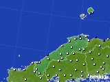 2019年01月10日の島根県のアメダス(風向・風速)