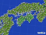 四国地方のアメダス実況(風向・風速)(2019年01月11日)