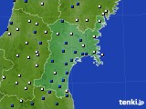 宮城県のアメダス実況(風向・風速)(2019年01月11日)